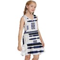 Robot R2d2 R2 D2 Pattern Kids  Sleeveless Tiered Mini Dress View3