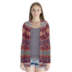 Armenian Carpet Drape Collar Cardigan