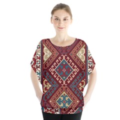 Armenian Carpet Batwing Chiffon Blouse