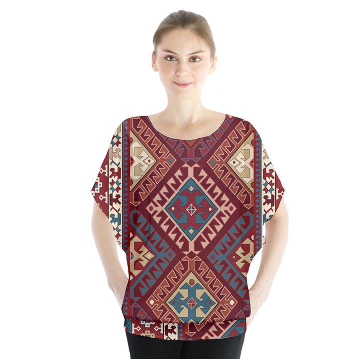 Armenian carpet Batwing Chiffon Blouse