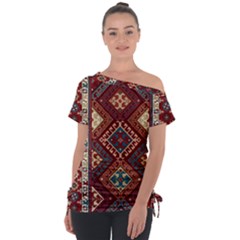 Armenian Carpet Off Shoulder Tie-up Tee