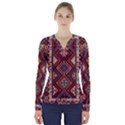 Armenian carpet V-Neck Long Sleeve Top View1