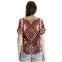 Armenian carpet V-Neck Flutter Sleeve Top View2