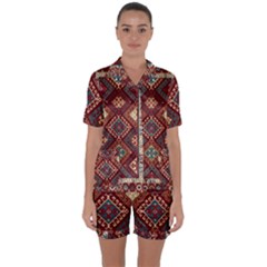 Armenian Carpet Satin Short Sleeve Pajamas Set by Gohar