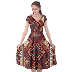 Armenian Carpet Cap Sleeve Wrap Front Dress