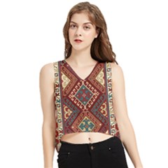 Armenian Carpet V-neck Cropped Tank Top by Gohar