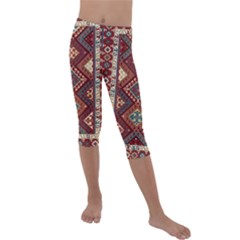 Armenian Carpet Kids  Lightweight Velour Capri Leggings  by Gohar