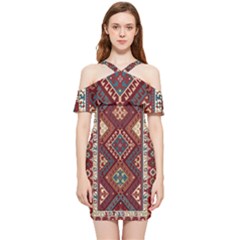 Armenian Carpet Shoulder Frill Bodycon Summer Dress