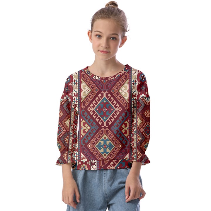 Armenian carpet Kids  Cuff Sleeve Top