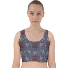 Armenian Ornaments Velvet Racer Back Crop Top by Gohar