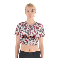 Abstract Random Painted Texture Cotton Crop Top by dflcprintsclothing