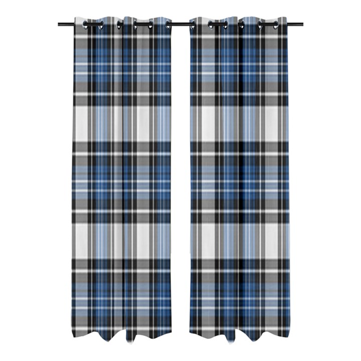 Blue Black Plaid Window Curtain (Large 96 )