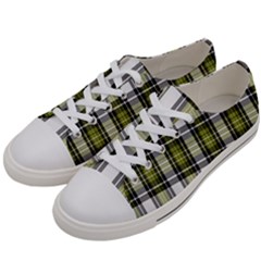 Olive Green Black Plaid Men s Low Top Canvas Sneakers