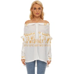 Of Course I Talk To Myself Sometimes I Need Expert Advice Off Shoulder Chiffon Pocket Shirt by faguostyle