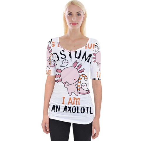 This Is My Human Costume I m An Axolotl Wide Neckline Tee by faguostyle