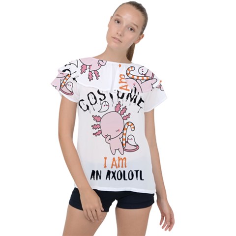 This Is My Human Costume I m An Axolotl Ruffle Collar Chiffon Blouse by faguostyle