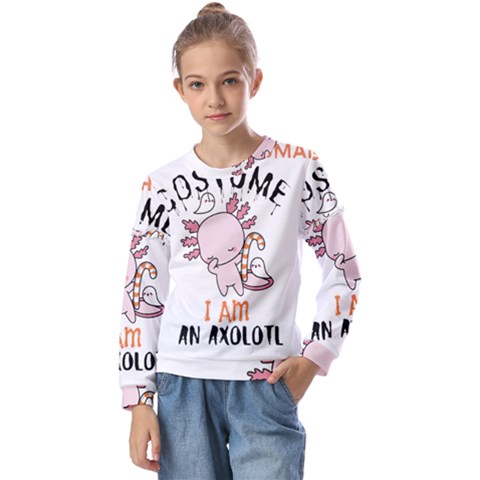 This Is My Human Costume I m An Axolotl Kids  Long Sleeve Tee With Frill  by faguostyle