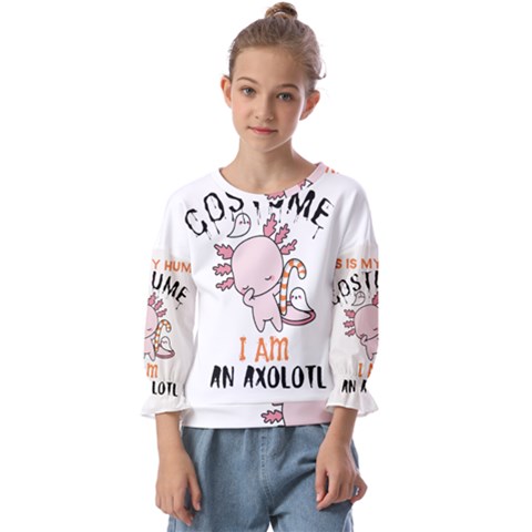 This Is My Human Costume I m An Axolotl Kids  Cuff Sleeve Top by faguostyle