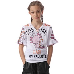 This Is My Human Costume I m An Axolotl Kids  V-neck Horn Sleeve Blouse