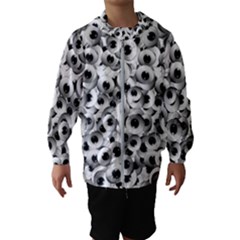 Eyes Drawing Motif Random Pattern Kids  Hooded Windbreaker by dflcprintsclothing