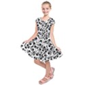 Eyes Drawing Motif Random Pattern Kids  Short Sleeve Dress View1