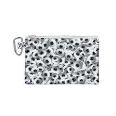 Eyes Drawing Motif Random Pattern Canvas Cosmetic Bag (small)