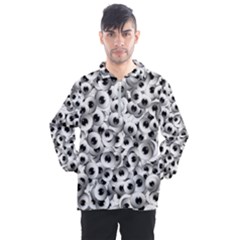 Eyes Drawing Motif Random Pattern Men s Half Zip Pullover by dflcprintsclothing