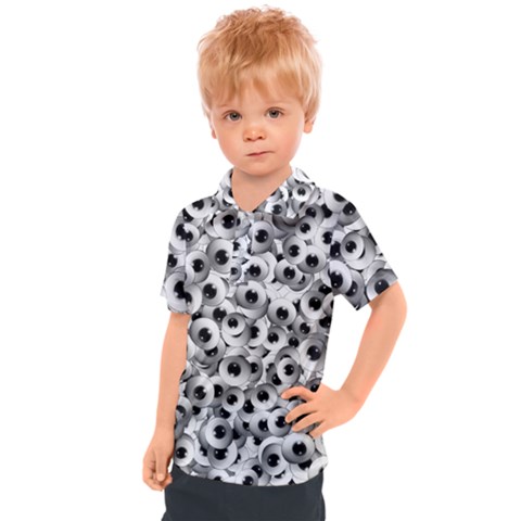 Eyes Drawing Motif Random Pattern Kids  Polo Tee by dflcprintsclothing