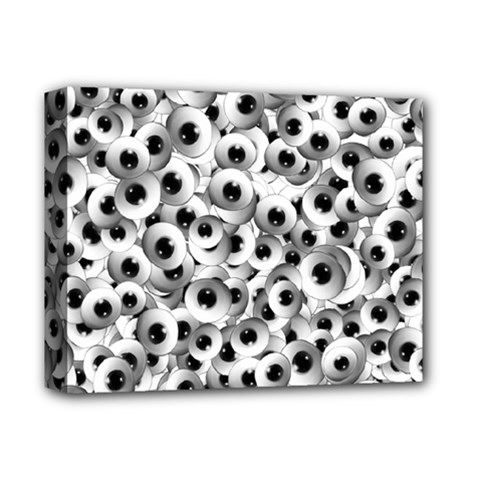 Eyes Drawing Motif Random Pattern Deluxe Canvas 14  X 11  (stretched)