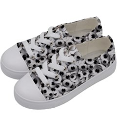 Eyes Drawing Motif Random Pattern Kids  Low Top Canvas Sneakers by dflcprintsclothing