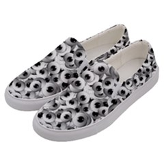 Eyes Drawing Motif Random Pattern Men s Canvas Slip Ons by dflcprintsclothing