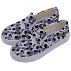 Eyes Drawing Motif Random Pattern Kids  Canvas Slip Ons