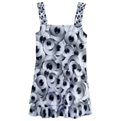 Eyes Drawing Motif Random Pattern Kids  Layered Skirt Swimsuit by dflcprintsclothing