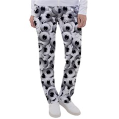 Eyes Drawing Motif Random Pattern Women s Casual Pants by dflcprintsclothing