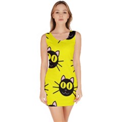 Cats Heads Pattern Design Bodycon Dress by danenraven