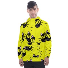 Cats Heads Pattern Design Men s Front Pocket Pullover Windbreaker by danenraven