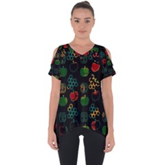 Apples Honey Honeycombs Pattern Cut Out Side Drop Tee by danenraven