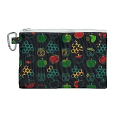 Apples Honey Honeycombs Pattern Canvas Cosmetic Bag (large) by danenraven