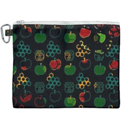 Apples Honey Honeycombs Pattern Canvas Cosmetic Bag (xxxl) by danenraven