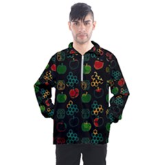 Apples Honey Honeycombs Pattern Men s Half Zip Pullover by danenraven