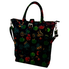 Apples Honey Honeycombs Pattern Buckle Top Tote Bag by danenraven