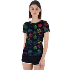 Apples Honey Honeycombs Pattern Back Cut Out Sport Tee by danenraven