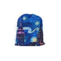 Starry Night In New York Van Gogh Manhattan Chrysler Building And Empire State Building Drawstring Pouch (Medium) View2