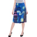 Starry Night In New York Van Gogh Manhattan Chrysler Building And Empire State Building Midi Beach Skirt View1