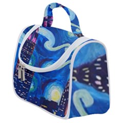 Starry Night In New York Van Gogh Manhattan Chrysler Building And Empire State Building Satchel Handbag by danenraven