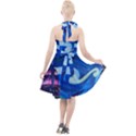 Starry Night In New York Van Gogh Manhattan Chrysler Building And Empire State Building Halter Party Swing Dress  View2