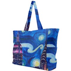 Starry Night In New York Van Gogh Manhattan Chrysler Building And Empire State Building Simple Shoulder Bag by danenraven