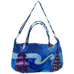 Starry Night In New York Van Gogh Manhattan Chrysler Building And Empire State Building Removal Strap Handbag by danenraven