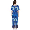 Starry Night In New York Van Gogh Manhattan Chrysler Building And Empire State Building Batwing Lightweight Chiffon Jumpsuit View2