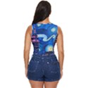 Starry Night In New York Van Gogh Manhattan Chrysler Building And Empire State Building Women s Sleeveless Wrap Top View4